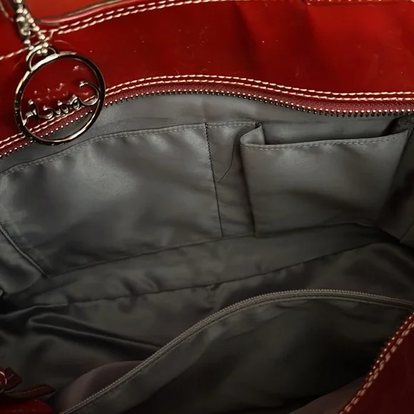 Coach Embossed Maroon Patent Leather Sexy Tote! - Picture 10 of 10